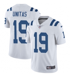 Men's Nike Indianapolis Colts #19 Johnny Unitas White Vapor Untouchable Limited Player NFL Jersey